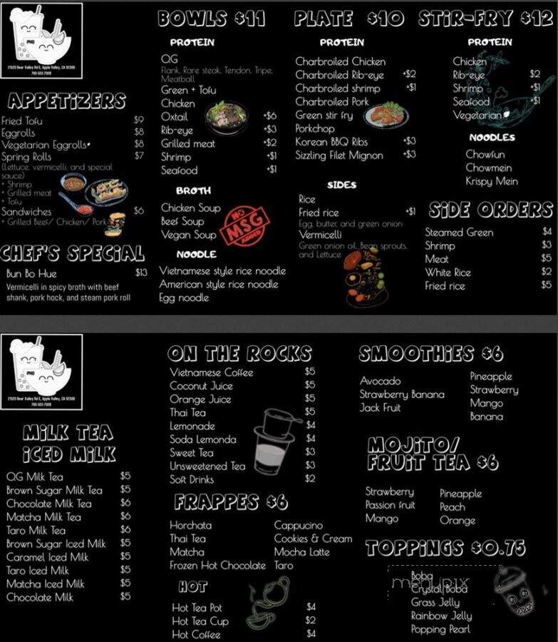 The Pho - Apple Valley, CA menu_pic