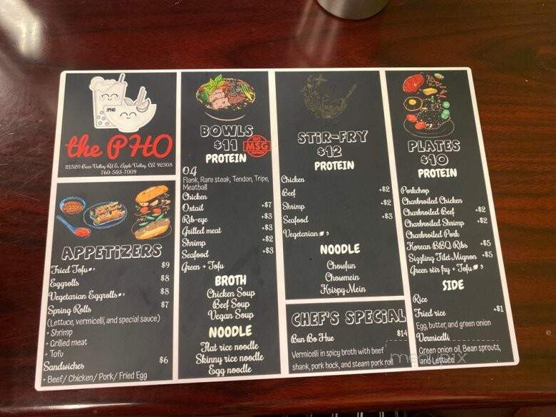 The Pho - Apple Valley, CA menu_pic