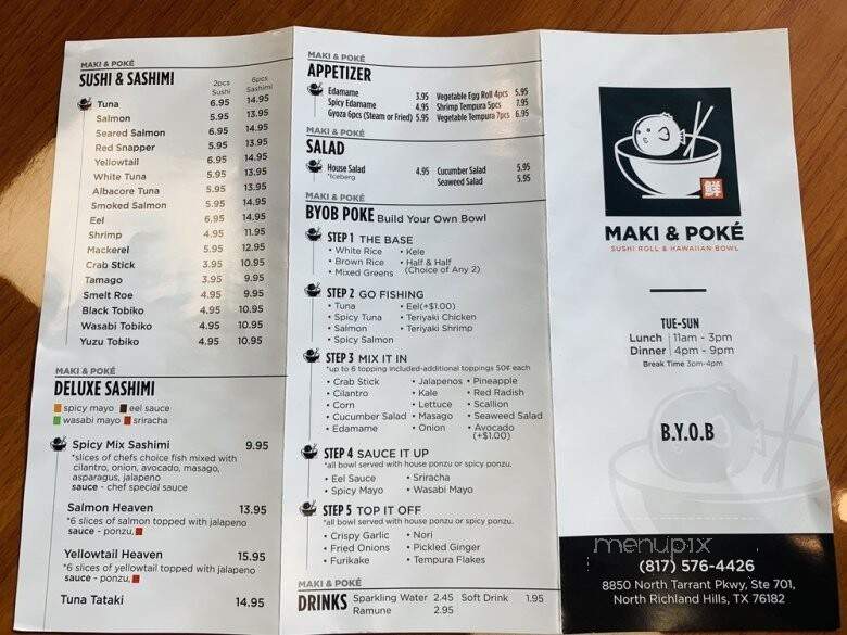 Maki & Poke - North Richland Hills, TX menu_pic
