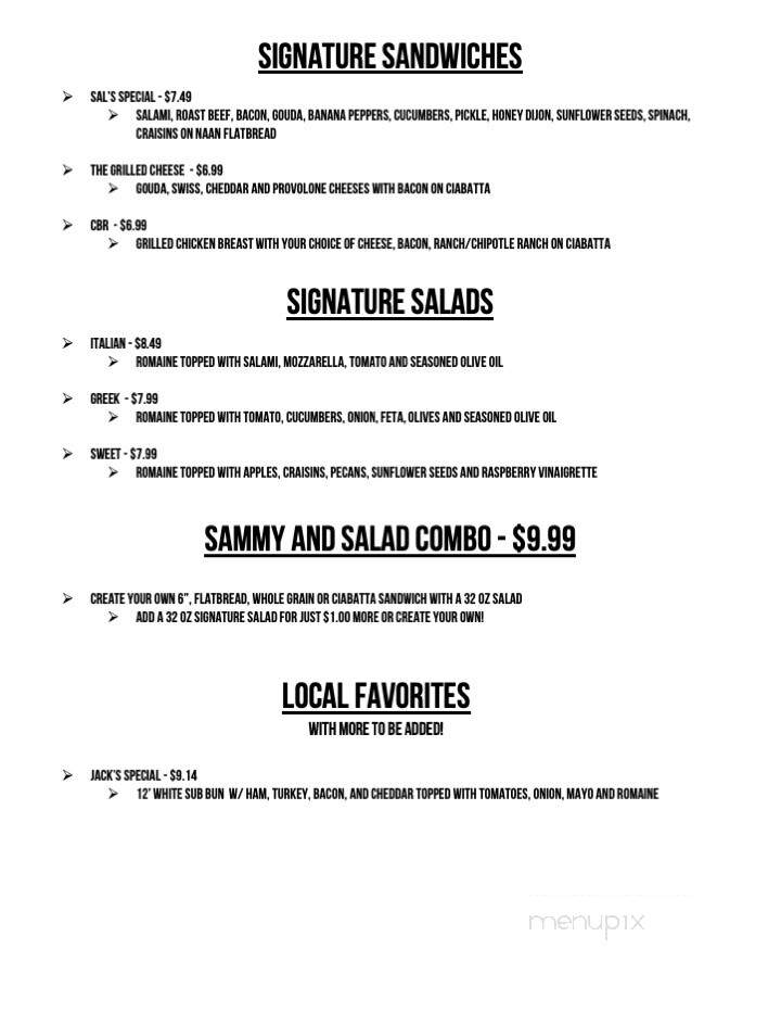 Sal's Bistro - Carbondale, IL menu_pic