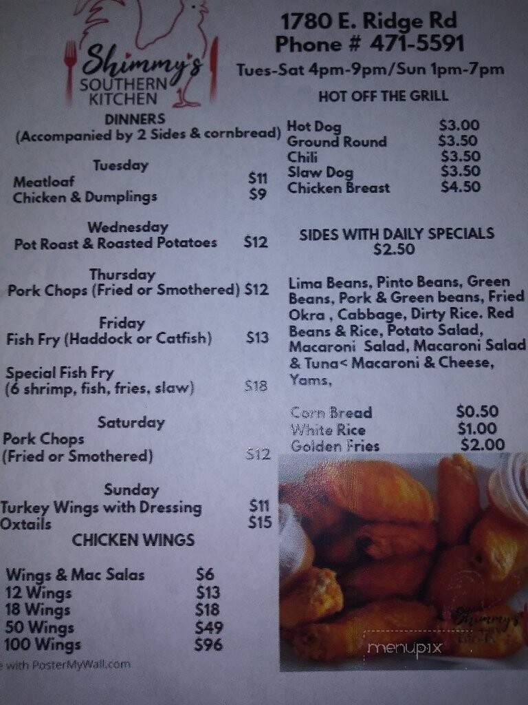Shimmy's Southern Kitchen and BBQ - Rochester, NY menu_pic