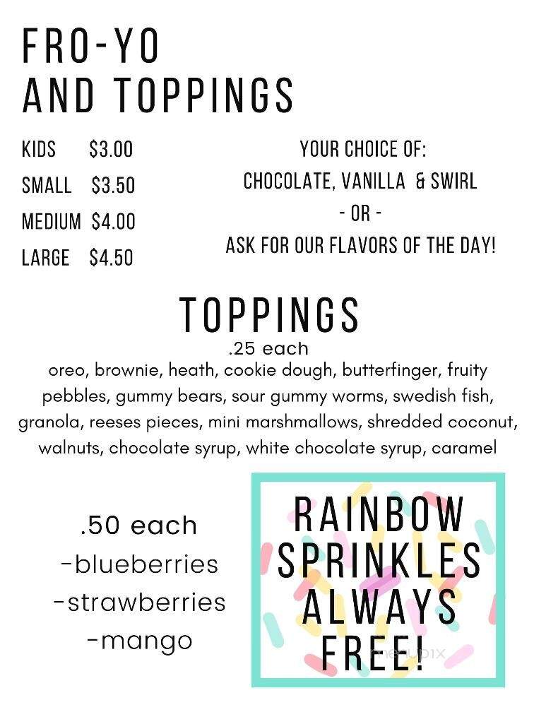 The Spot - Cafe & Fro-Yo - Weed, CA menu_pic