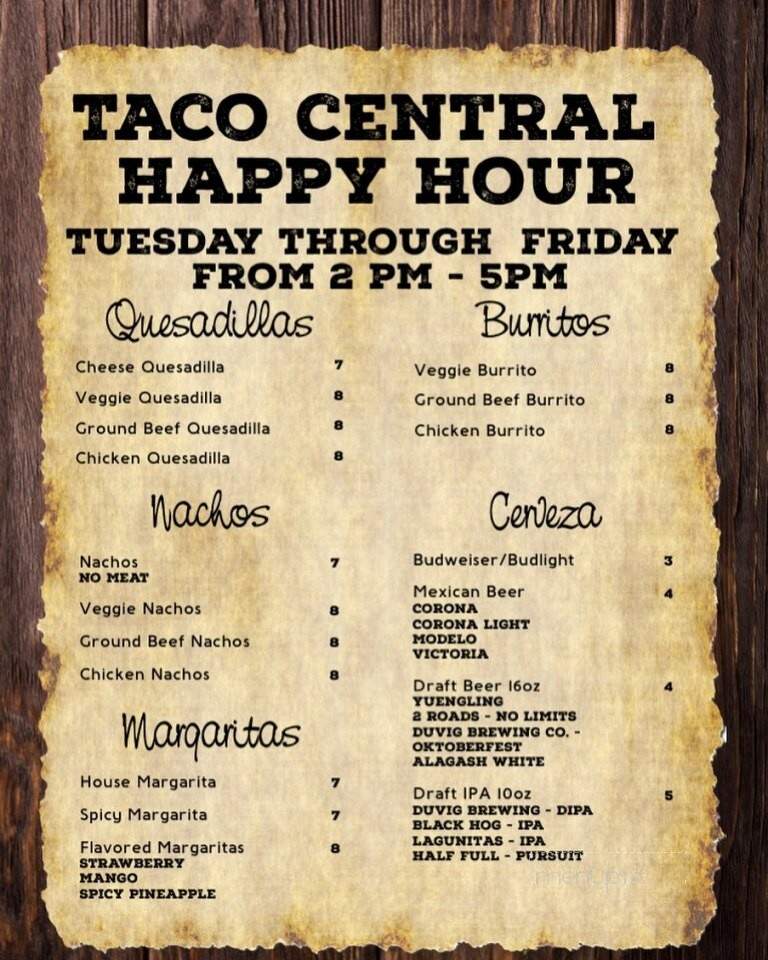 Taco Central - Ansonia, CT menu_pic