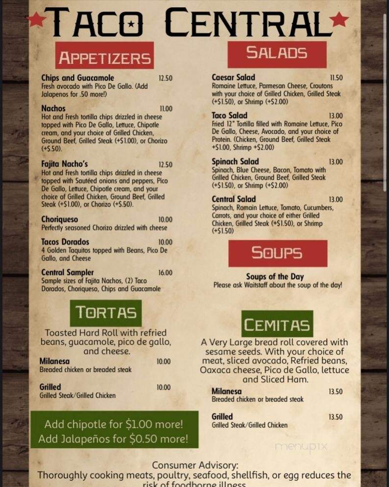 Taco Central - Ansonia, CT menu_pic
