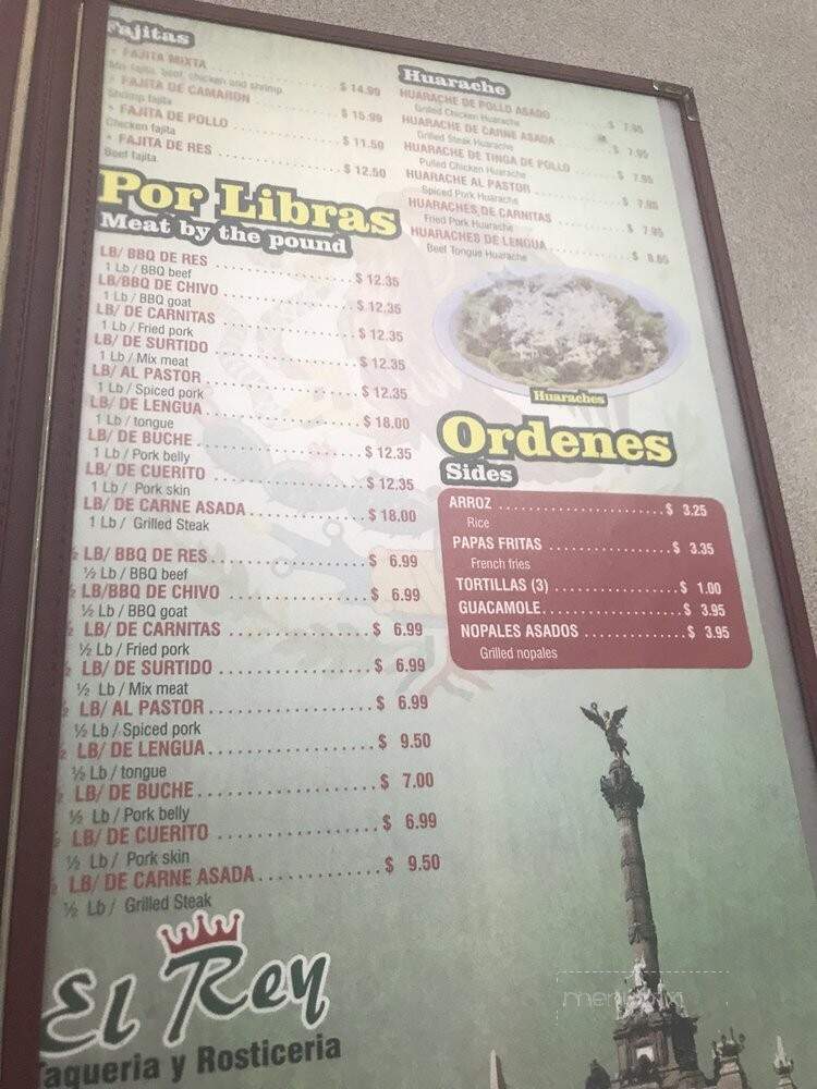 Taqueria El Rey - Riverdale, MD menu_pic
