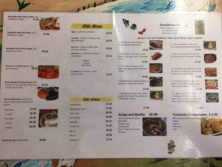 Guadalupana - Cookeville, TN menu_pic