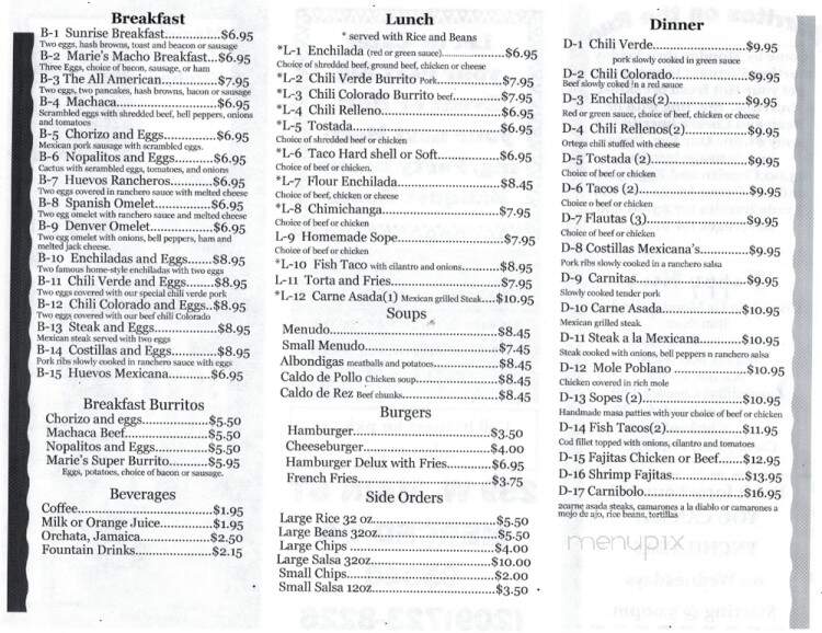 Marias Mexican Kitchen - Merced, CA menu_pic