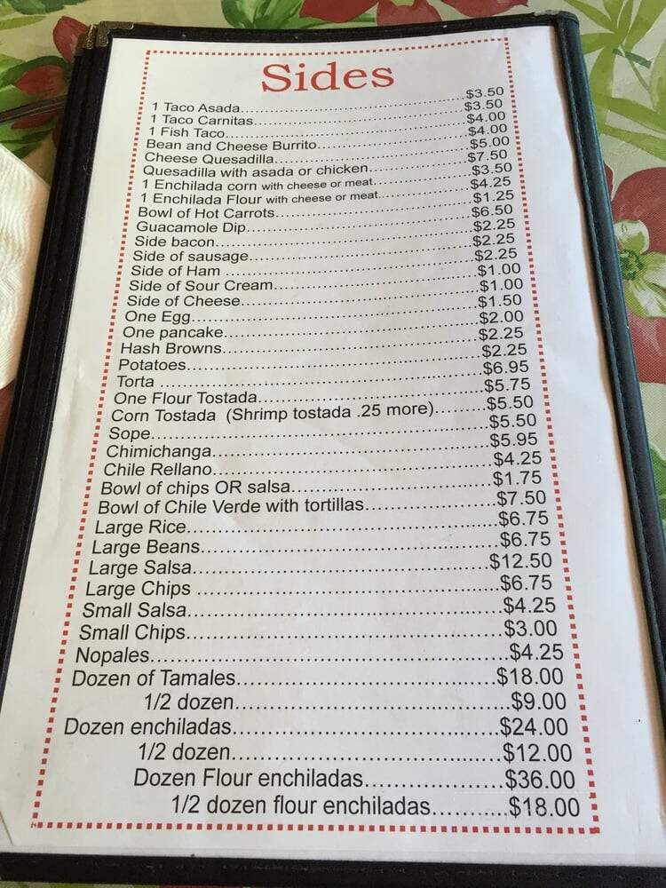 Marias Mexican Kitchen - Merced, CA menu_pic