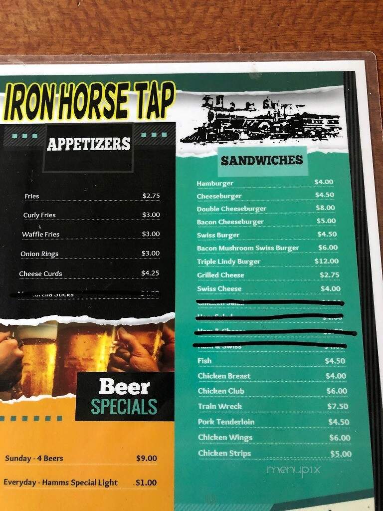 Iron Horse Tap - Lena, IL menu_pic