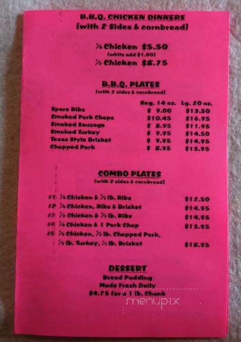 C W's BBQ - Hobe Sound, FL menu_pic