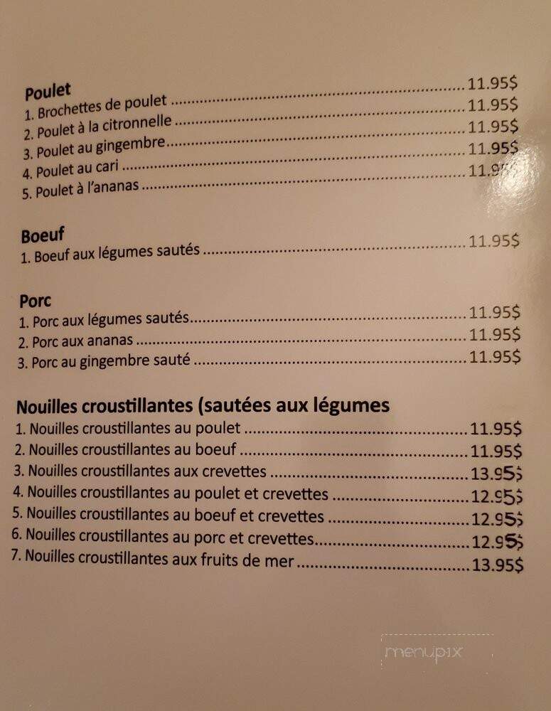 Restaurant Kim Long - Quebec, QC menu_pic
