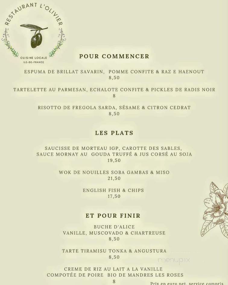 Restaurant L'Olivier - Granby, QC menu_pic