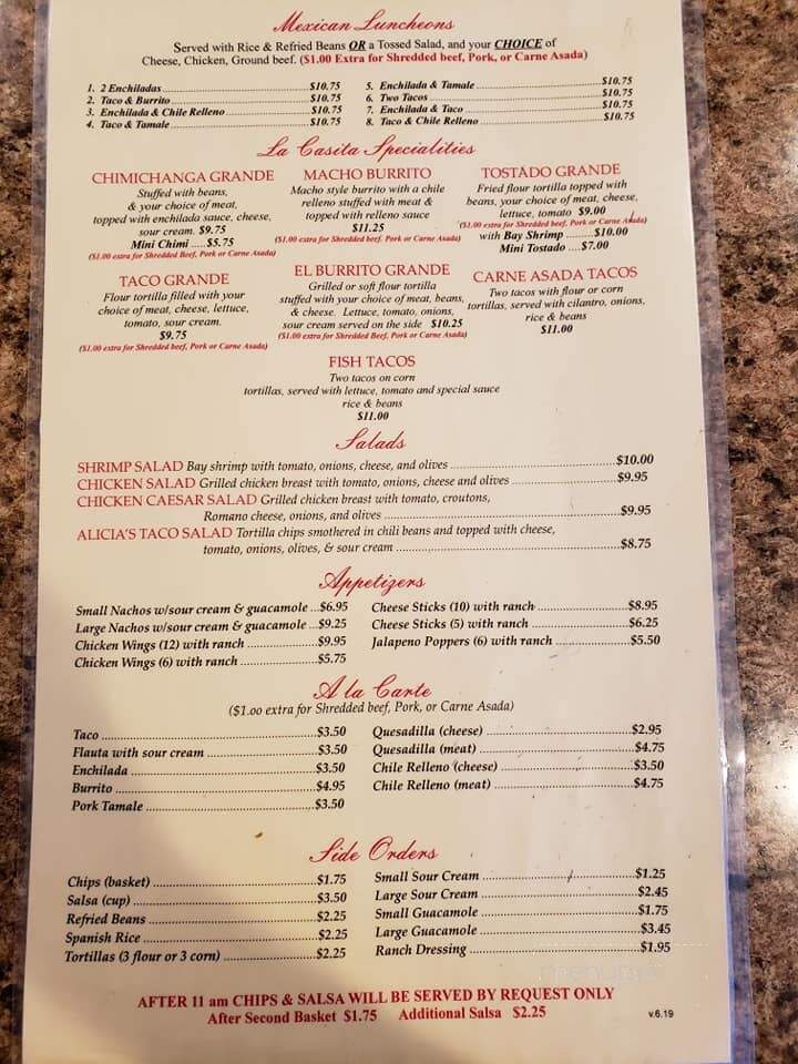 La Casita Restaurant - Lovelock, NV menu_pic
