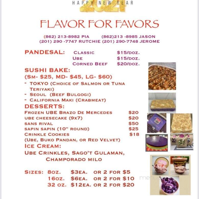 Flavor For Favors - Belleville, NJ menu_pic