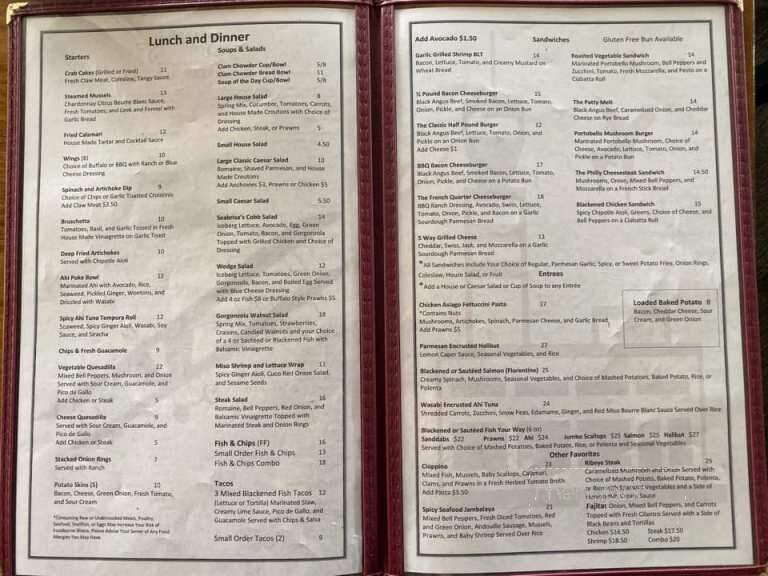 Seabrisa's Eatery - Hollister, CA menu_pic