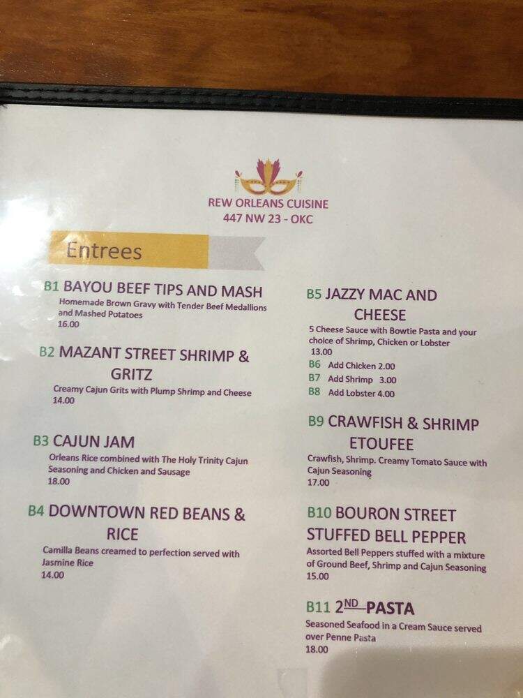 Rew Orleans - Oklahoma City, OK menu_pic