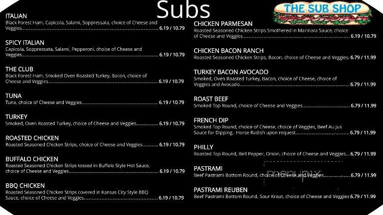 The Sub Shop - Trinidad, CO menu_pic
