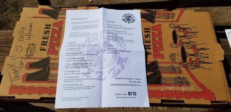 Parker's Pizza - Albuquerque, NM menu_pic
