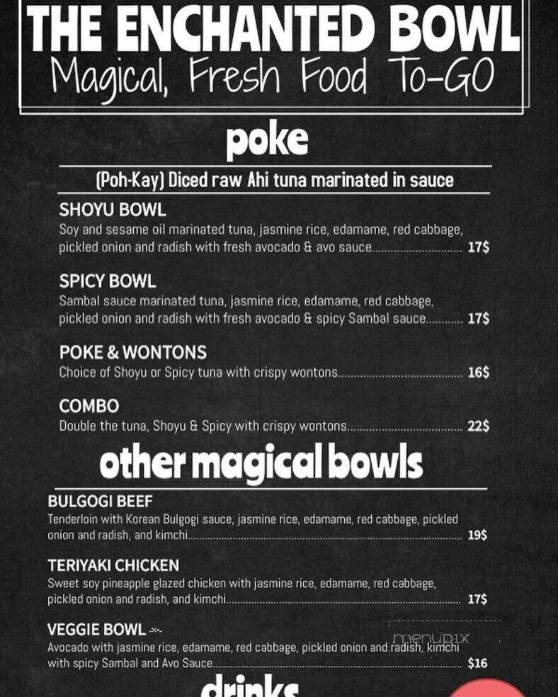 The Enchanted Bowl - Talkeetna, AK menu_pic