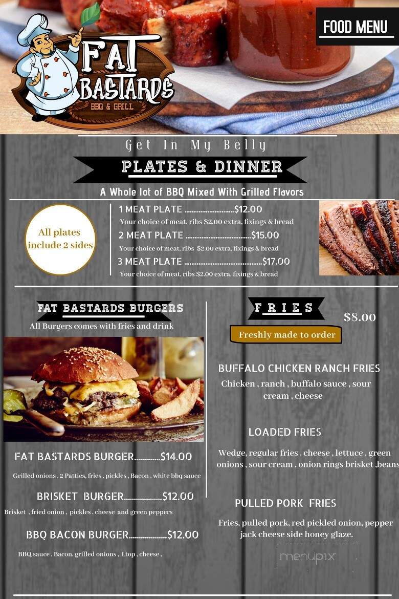Fat Bastards BBQ - San Antonio, TX menu_pic