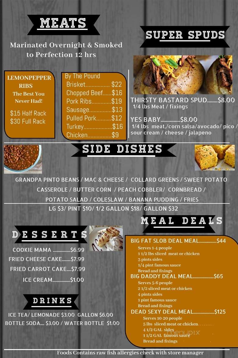 Fat Bastards BBQ - San Antonio, TX menu_pic