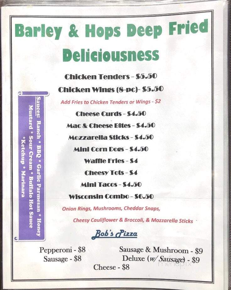 Barley & Hops - Oshkosh, WI menu_pic