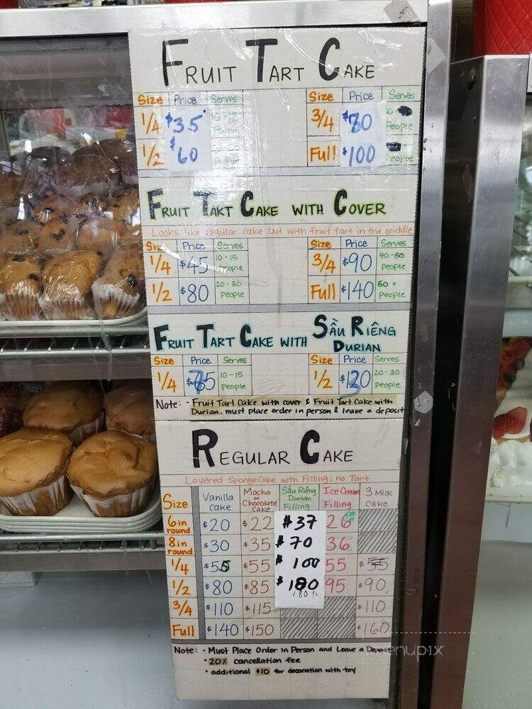 Long Phung Bakery - Westminster, CA menu_pic