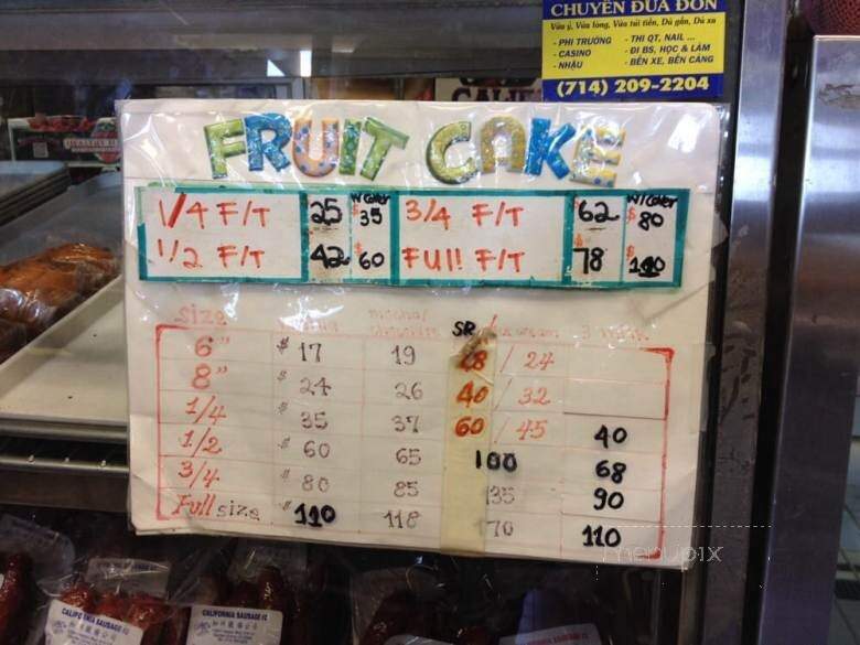 Long Phung Bakery - Westminster, CA menu_pic