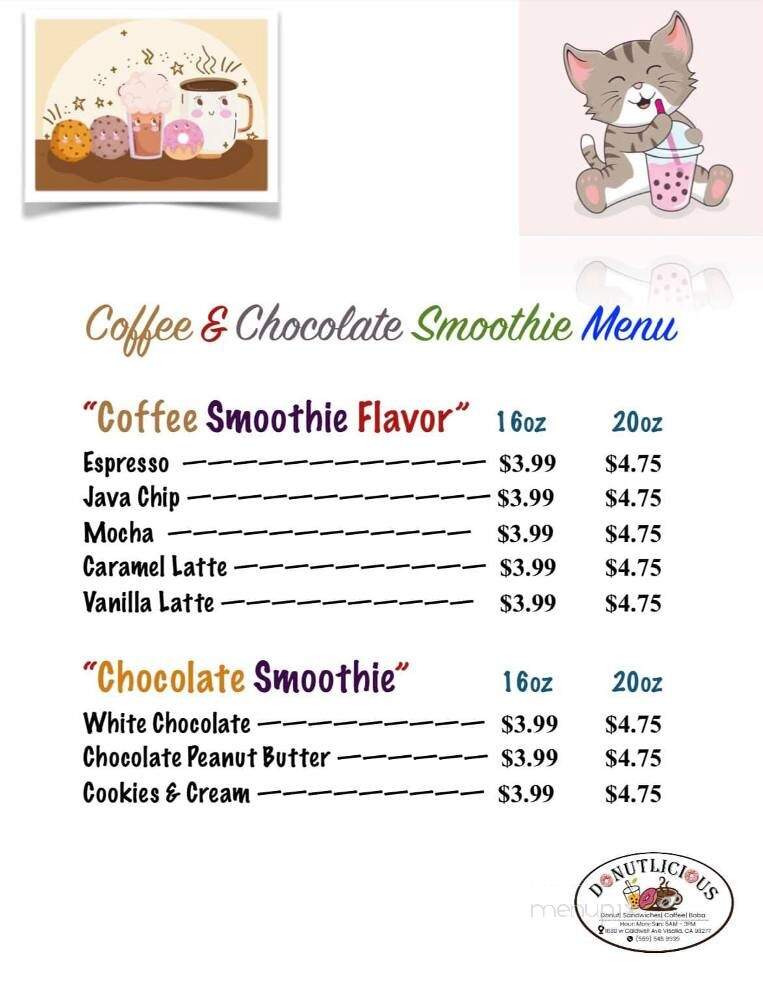 Donutlicious - Visalia, CA menu_pic