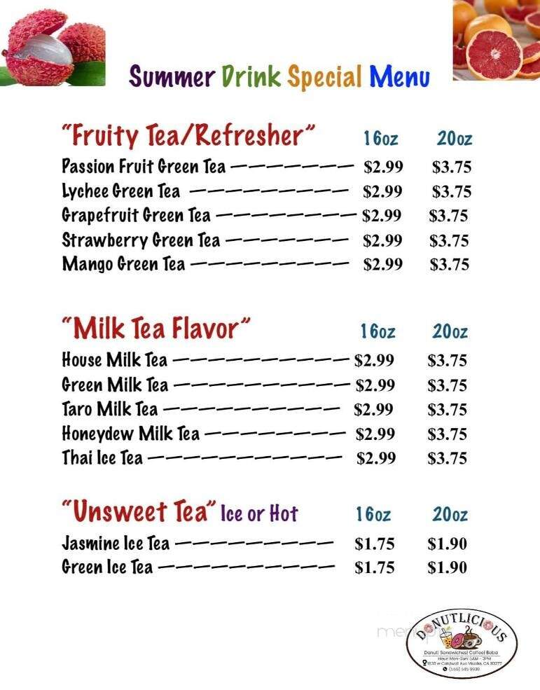 Donutlicious - Visalia, CA menu_pic