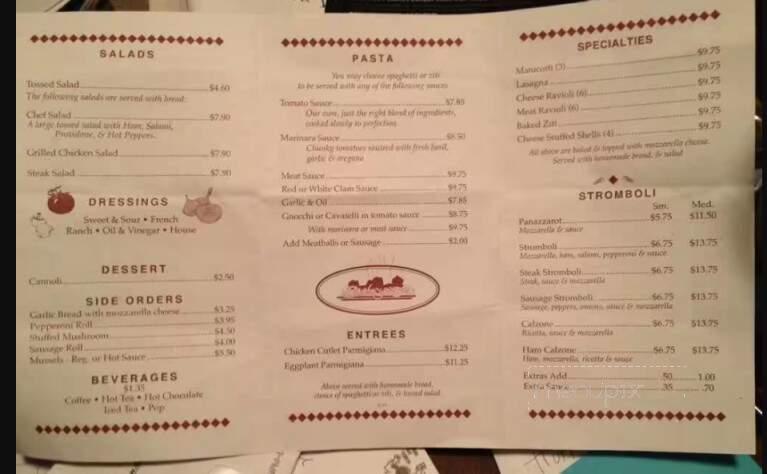 Venezia Pizzeria - Ellwood City, PA menu_pic