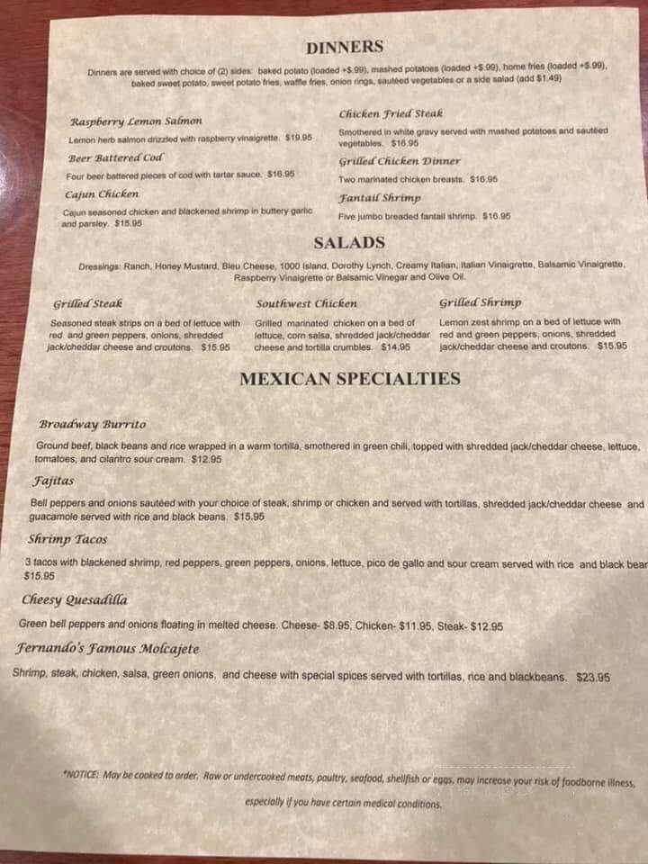 On Broadway - Imperial, NE menu_pic