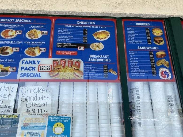 Primo Burgers - Los Angeles, CA menu_pic