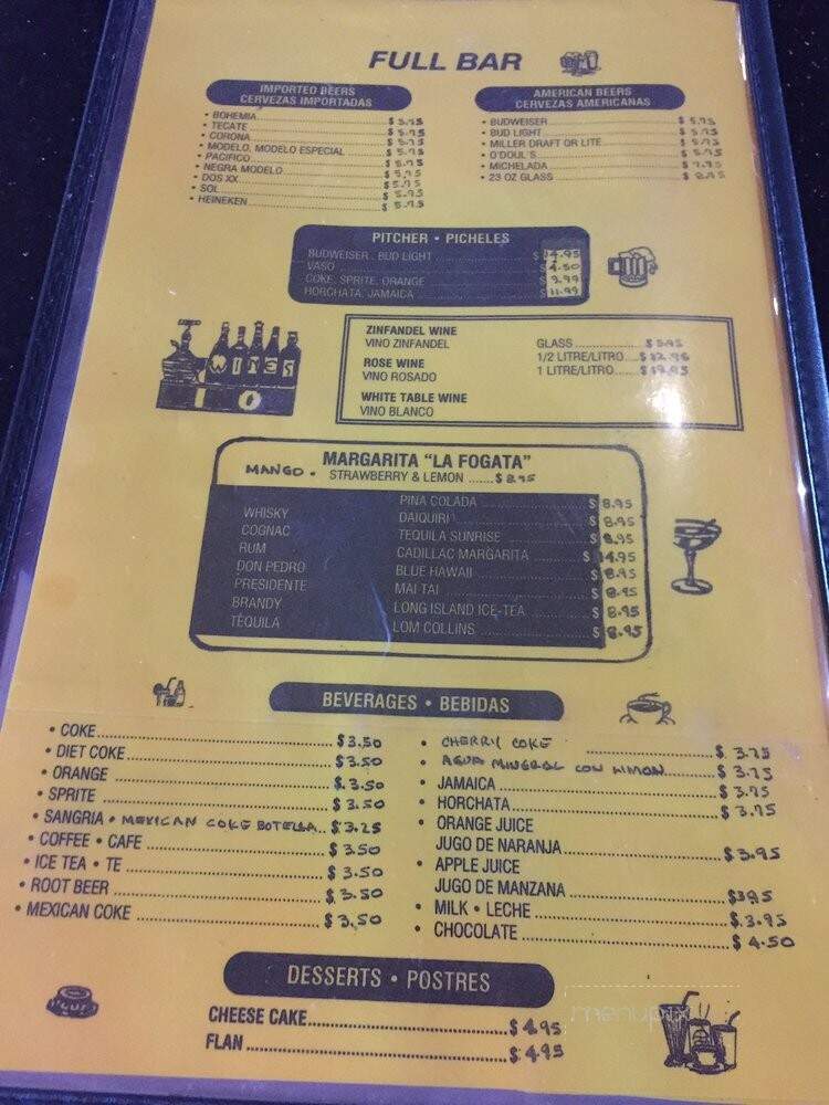 La Fogata Restaurant - Baldwin Park, CA menu_pic