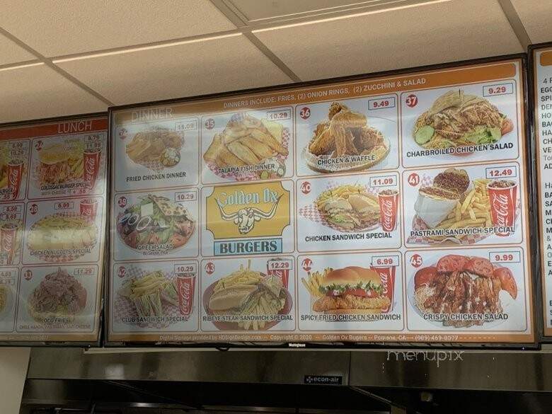 Golden Ox Burger - Pomona, CA menu_pic