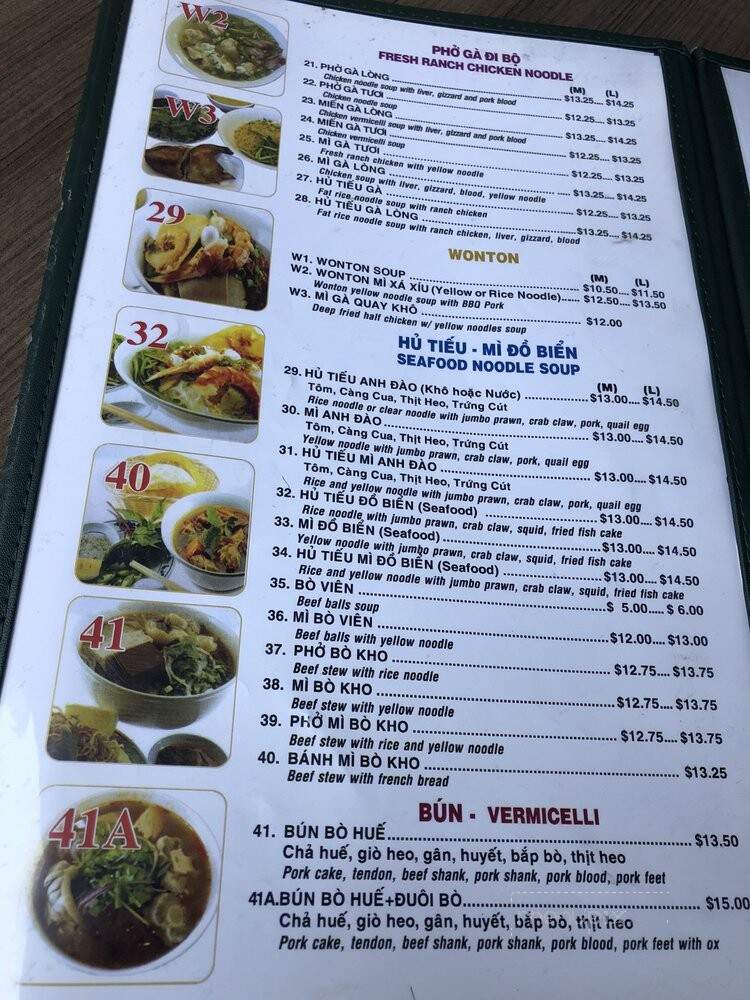 Pho Tau Bay Silver Creek - San Jose, CA menu_pic