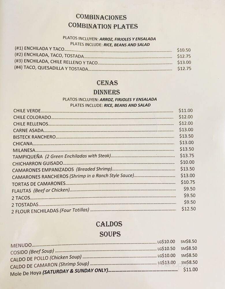 Campesino Cafe - Stockton, CA menu_pic