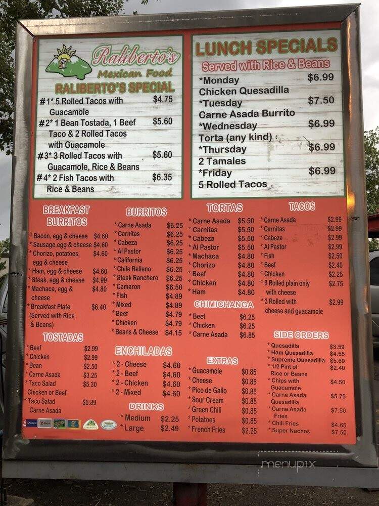 Ralibertos Mexican Food - Wheat Ridge, CO menu_pic