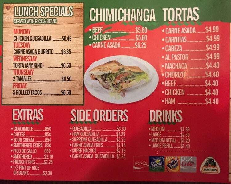 Menu of Ralibertos Mexican Food in Wheat Ridge, CO 80033