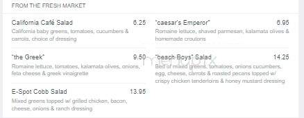 The E Spot - Fort Lauderdale, FL menu_pic