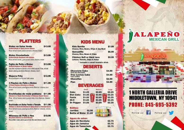 Jalapeno Mexican Grill - Middletown, NY menu_pic