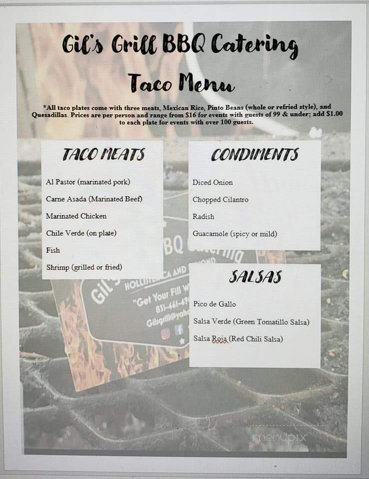 Gil's Grill BBQ Catering - Hollister, CA menu_pic