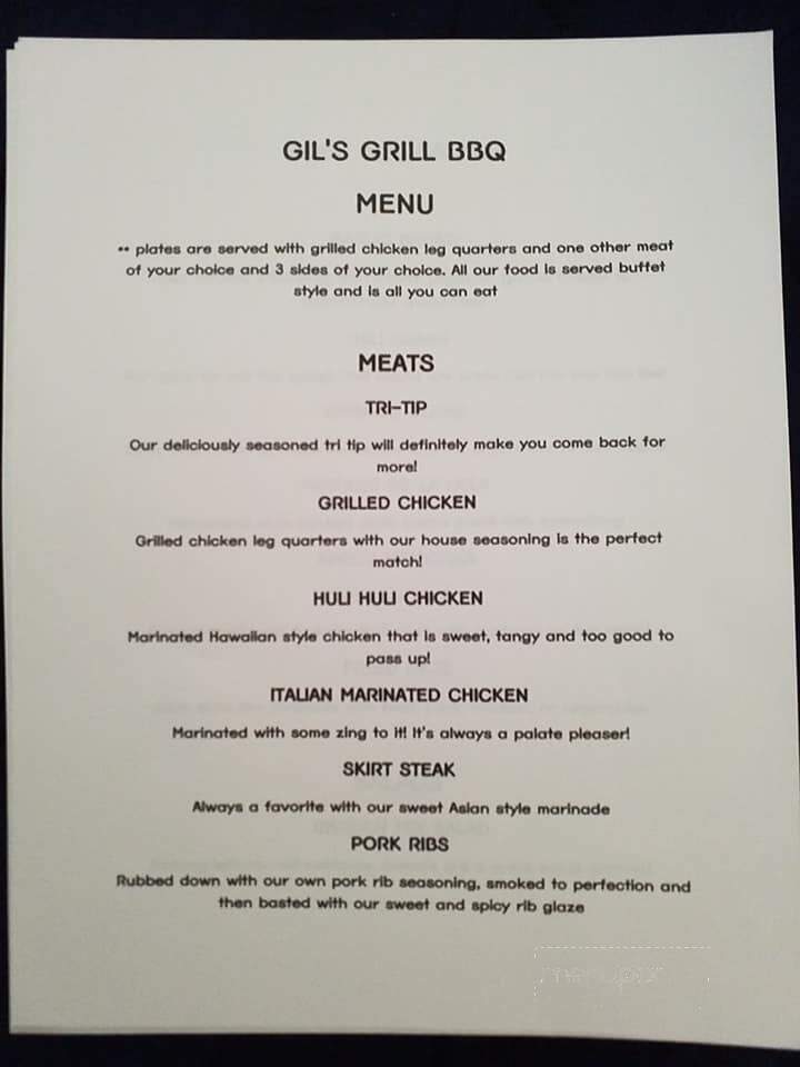 Gil's Grill BBQ Catering - Hollister, CA menu_pic