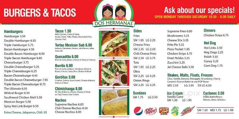 Dos Hermanas Burgers & Mexican Food - Chouteau, OK menu_pic