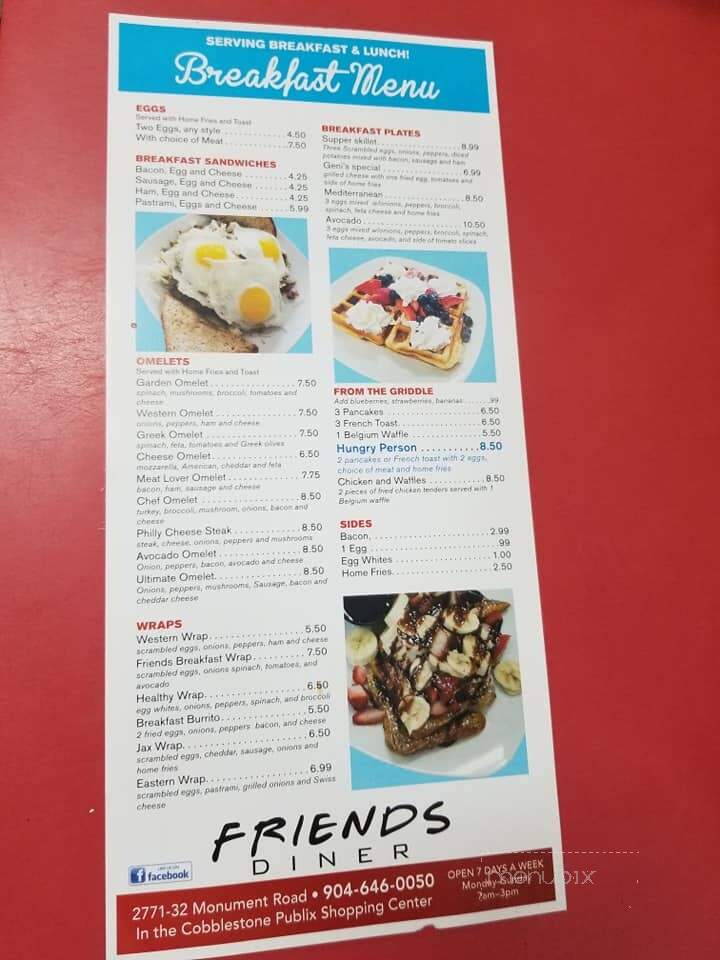 Friend's Diner - Jacksonville, FL menu_pic
