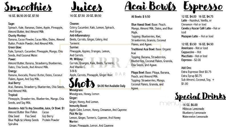 Vibras Juice Bar - Lone Pine, CA menu_pic