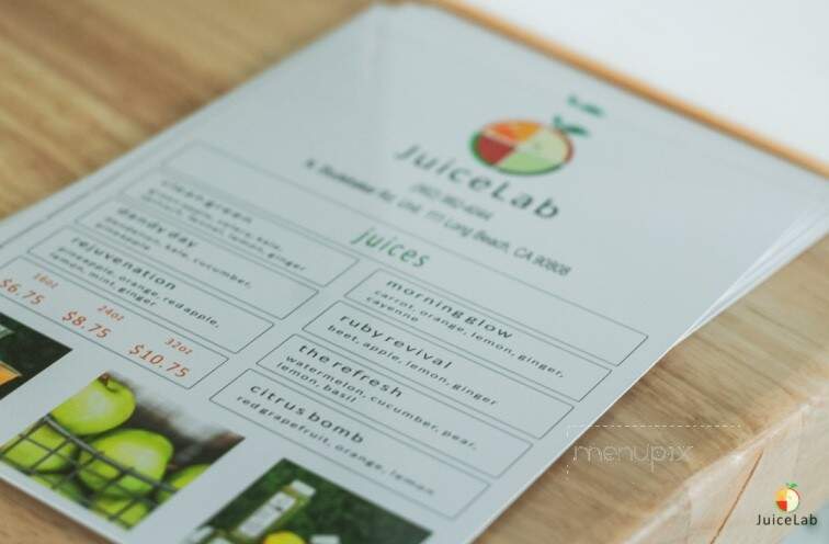 Juice Lab - Long Beach, CA menu_pic