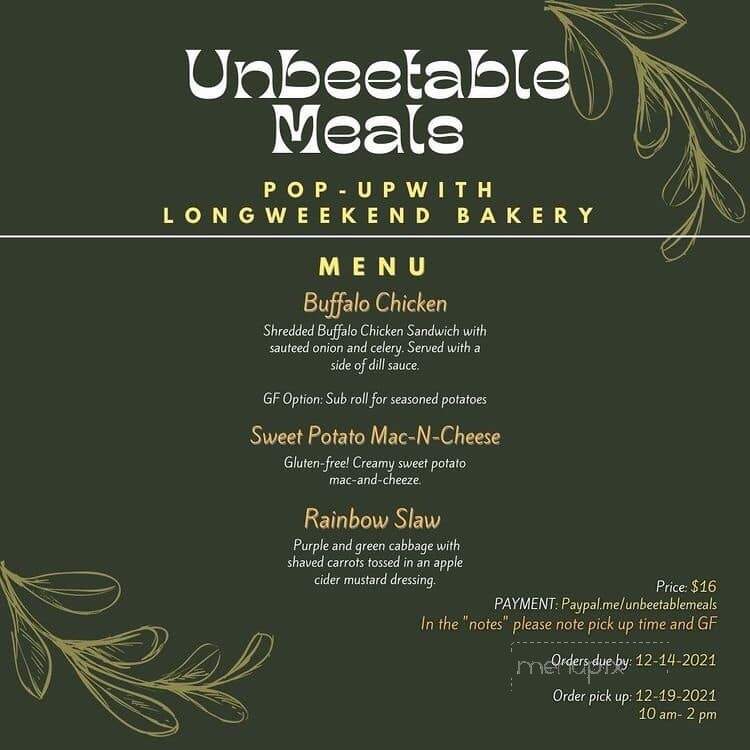 Long Weekend Bakery + Cafe - Lancaster, NY menu_pic