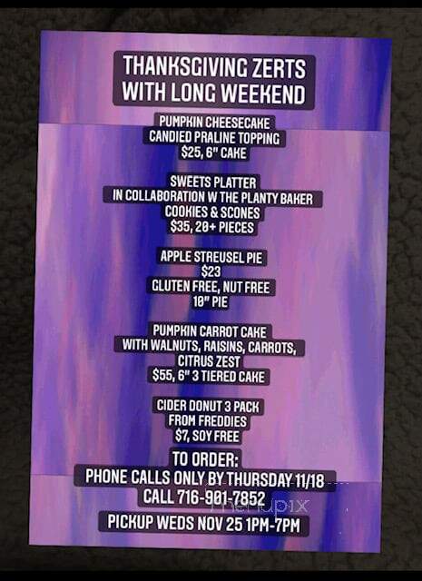 Long Weekend Bakery + Cafe - Lancaster, NY menu_pic