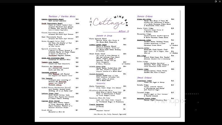 The Cottage Win Bar - Nacogdoches, TX menu_pic